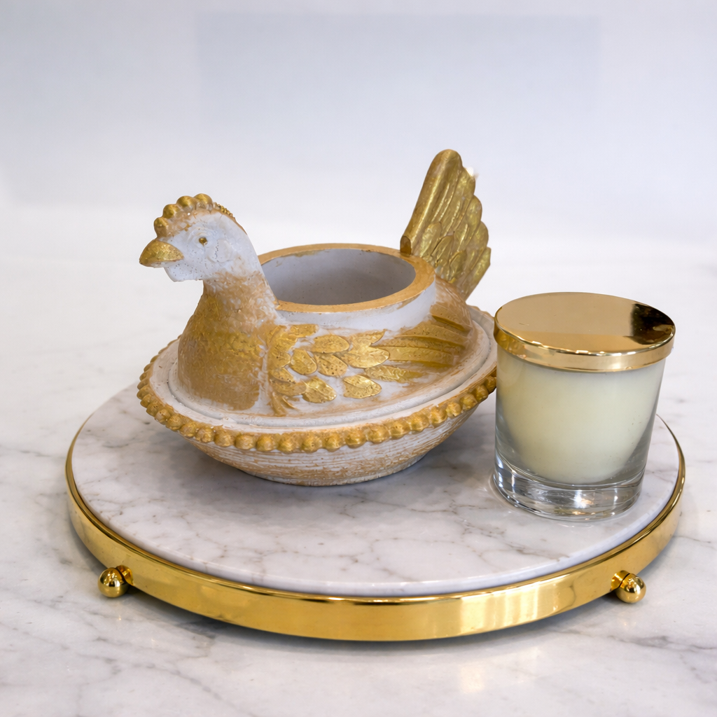 Hen on Nest Candle | Cement Vessel | Boujee NOLA