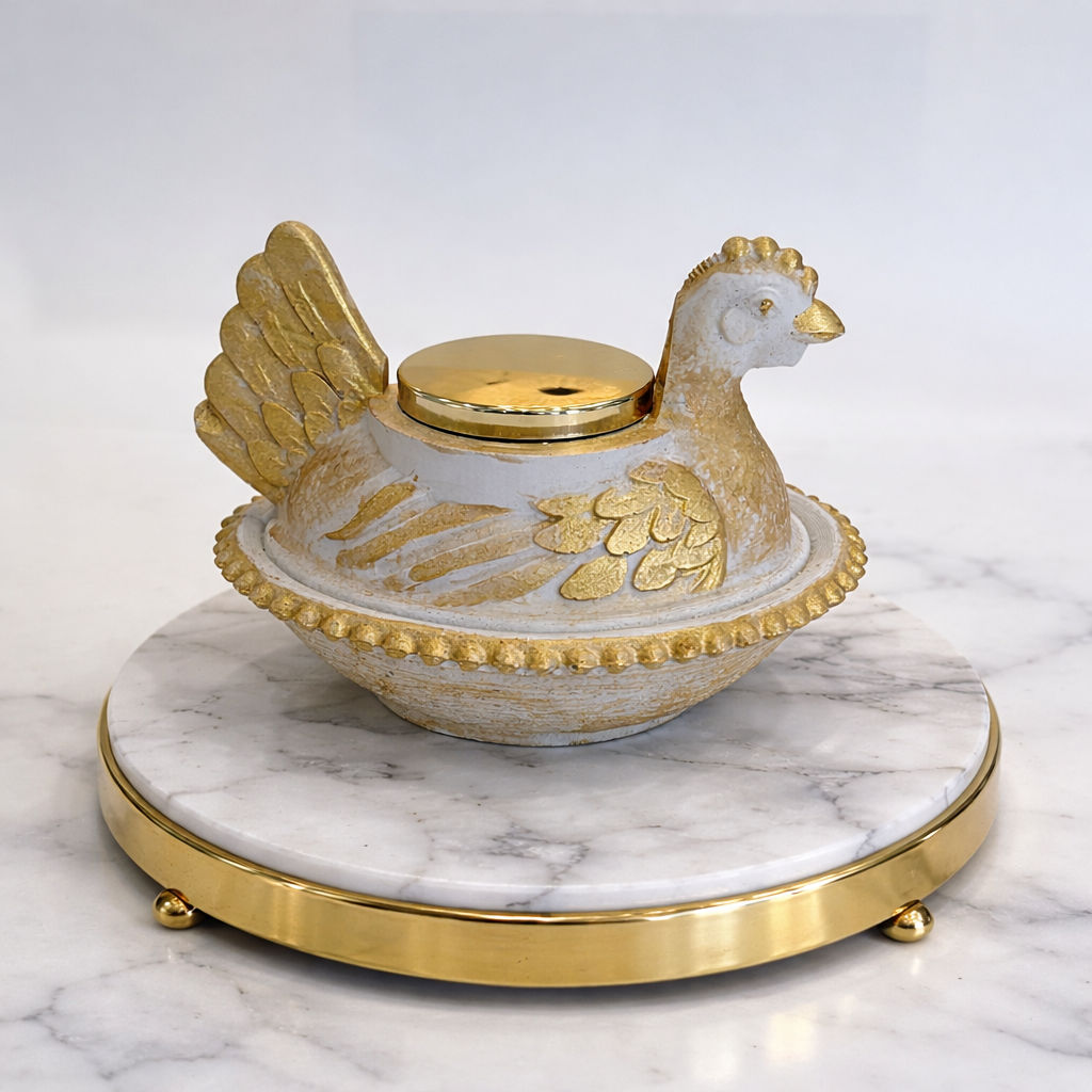 Hen on nest luxury handcrafted candle new Orleans soy wax