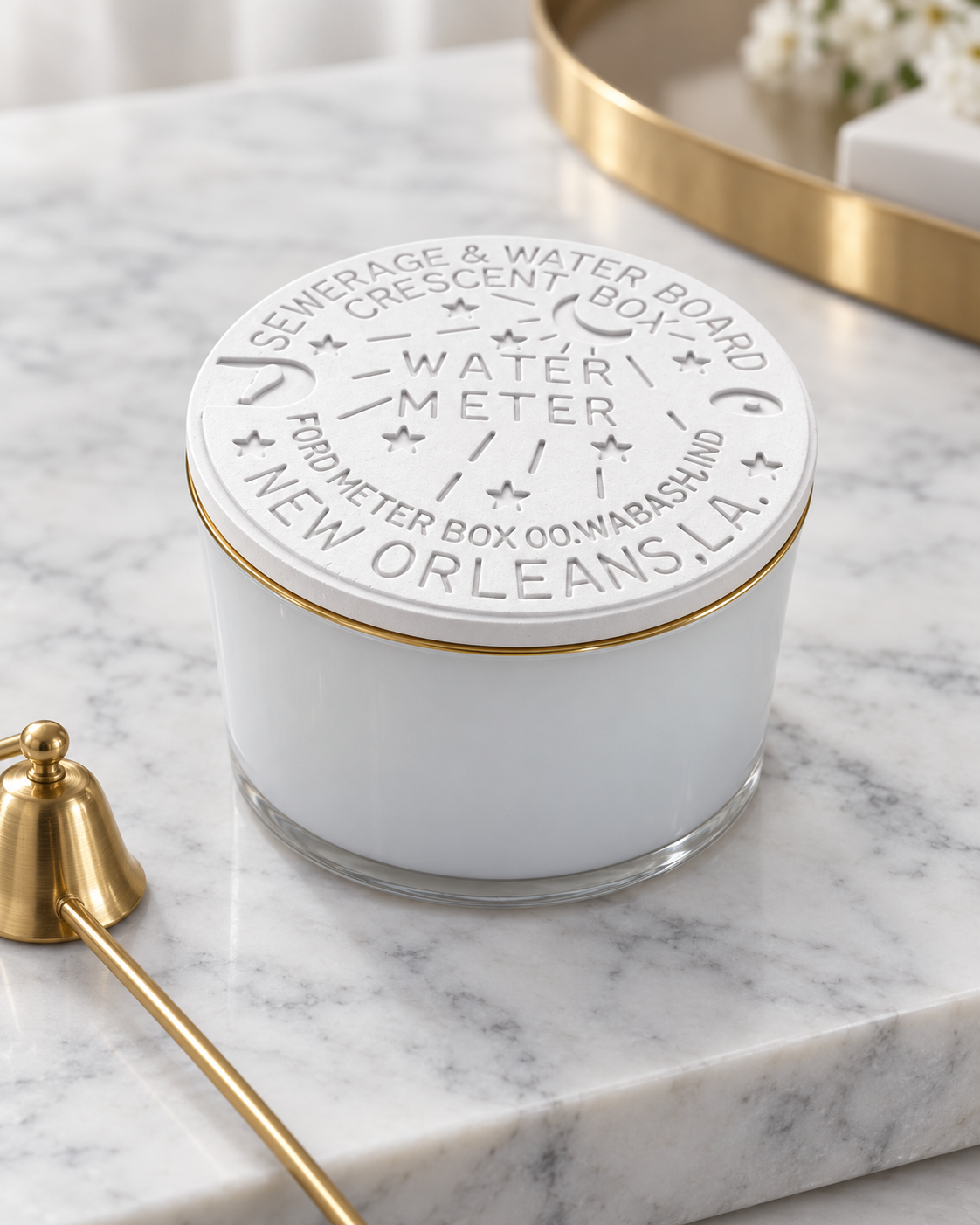 18 oz Gold Rim Glass Candle