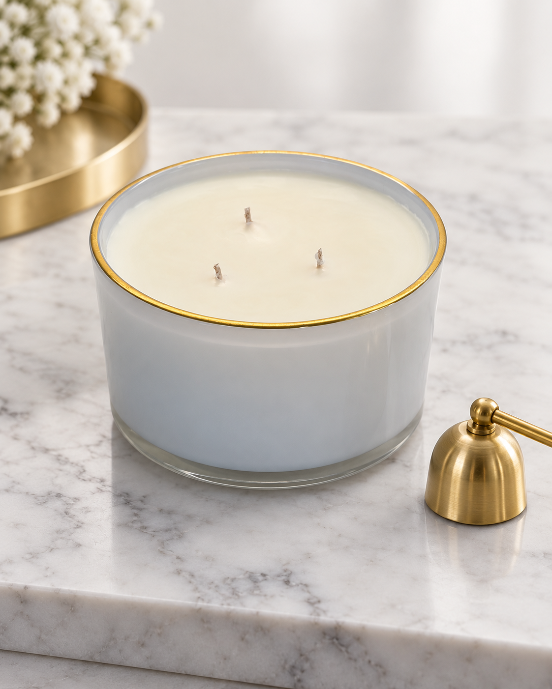 18 oz Gold Rim Glass Candle